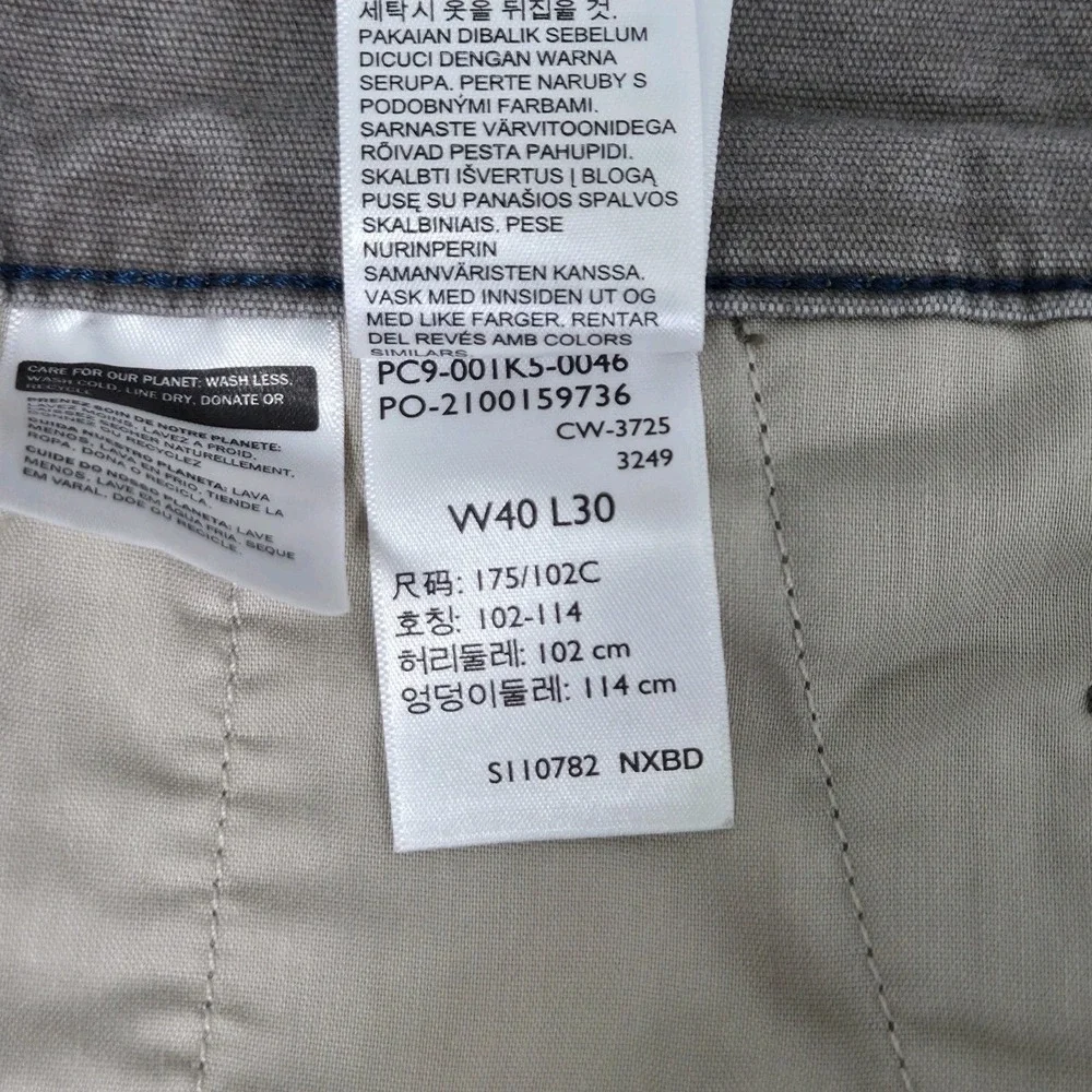 Levis XX Chino Relaxed Straight Pants Mens 40x30 (40x29) Gray Khaki Stretch Dad
